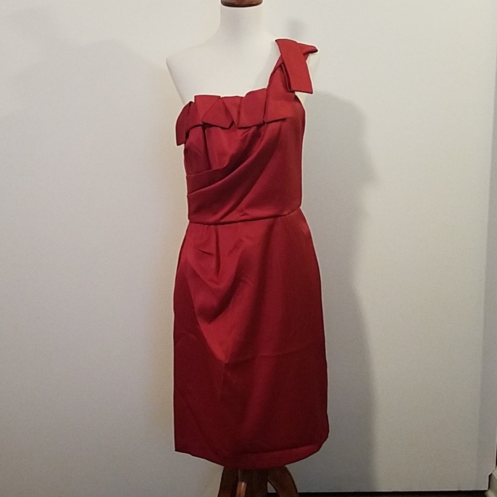 NWT Chris McLaughlin red silk dress